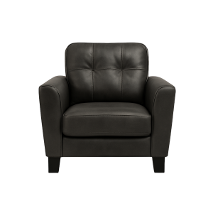 SOFA ONE SEATER -7581 LIGHT GREY LEATHER/PVC