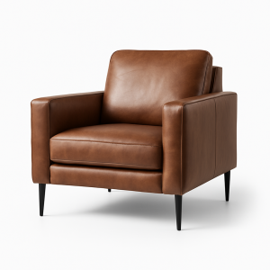 SOFA ONE SEATER -7459 BROWN LEATHER/PVC - 10