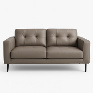 SOFA TWO OVE TWO SEATER -1032 GREY LEATHER/PVC - 5