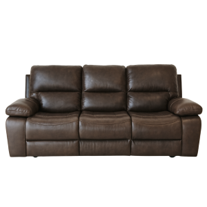 MANUAL SOFA,THREE SEATER, 1048 BROWN LEATHER/PVC -13