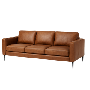 SOFA THREE SEATER -2003 BROWN LEATHER/PVC