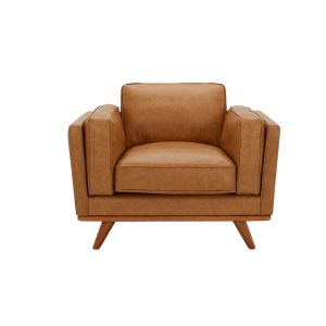 SOFA ONE SEATER -2003 BROWN LEATHER/PVC
